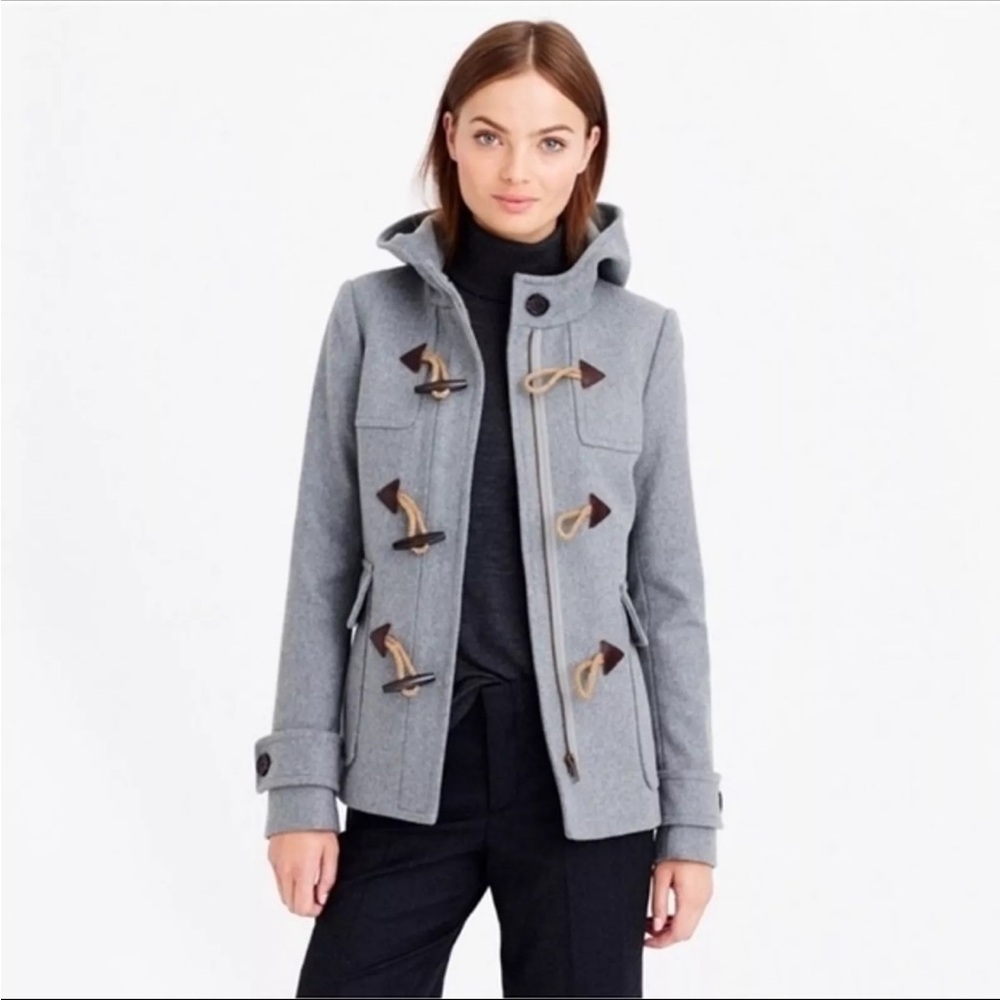 J. Crew gray classic duffle coat with toggles Size 12